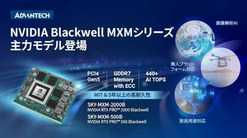アドバンテック、NVIDIA Blackwell搭載の組込みGPU「SKY-MXM」シリーズを発表 - 画像2