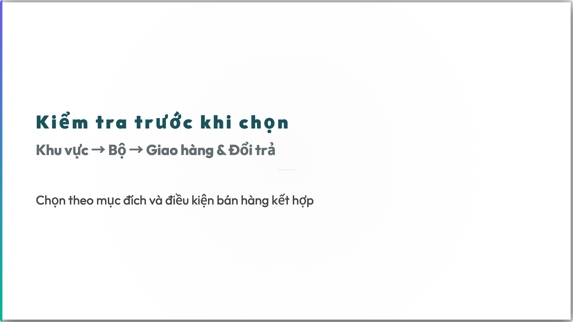 Kiểm tra trước khi chọn