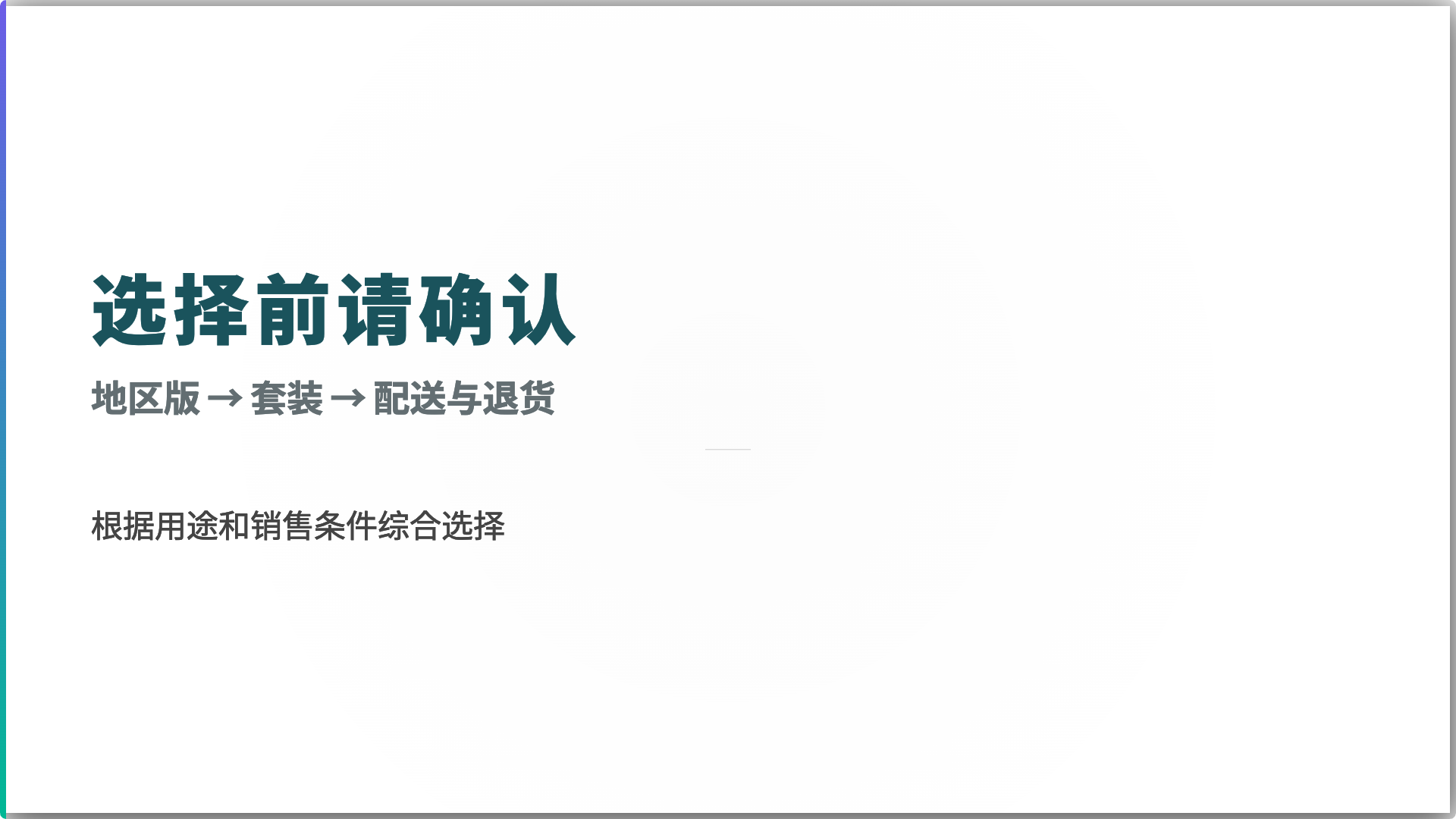 在选择速卖通数码产品之前,请按区域版本、套装内容、配送和退货的顺序确认要点