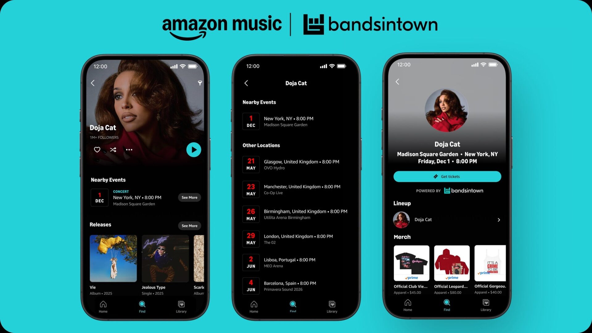 Amazon Music、Bandsintownと提携しコンサート情報の表示を開始 - 画像1