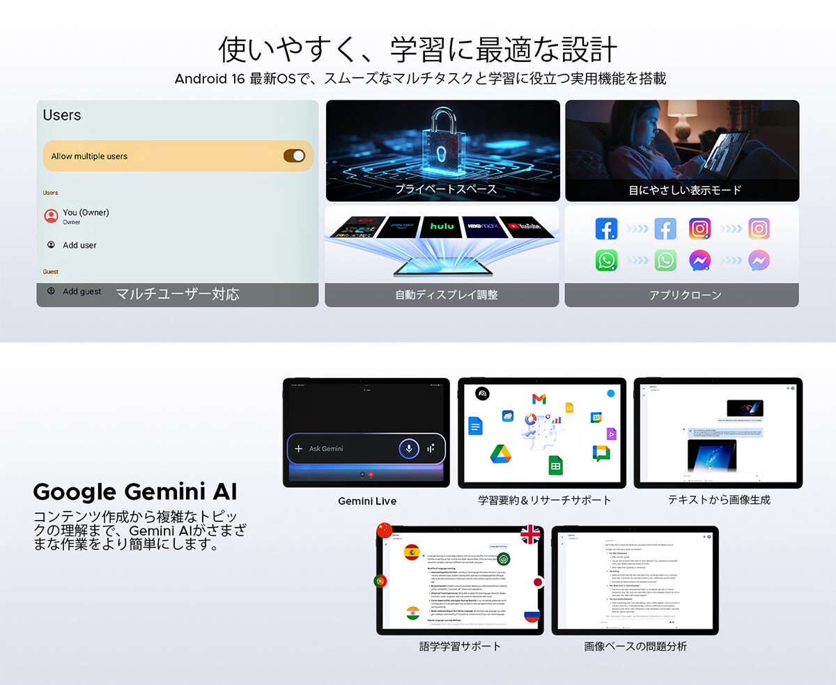 Gemini AI搭載Androidタブレット「AORLYM P11」が新発売 - 画像2