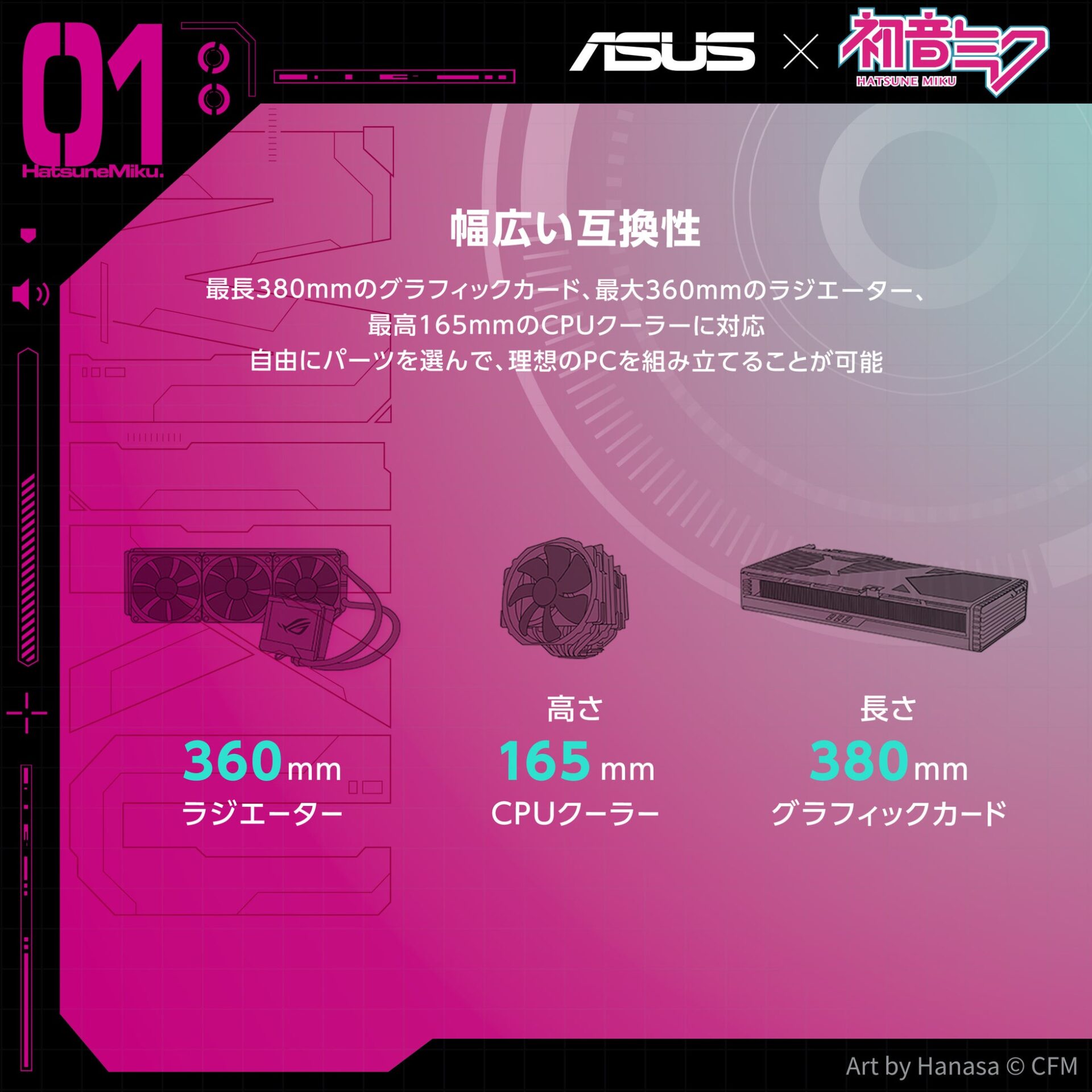 ASUS、初音ミクとコラボしたMicroATXケースを発表 - 画像7