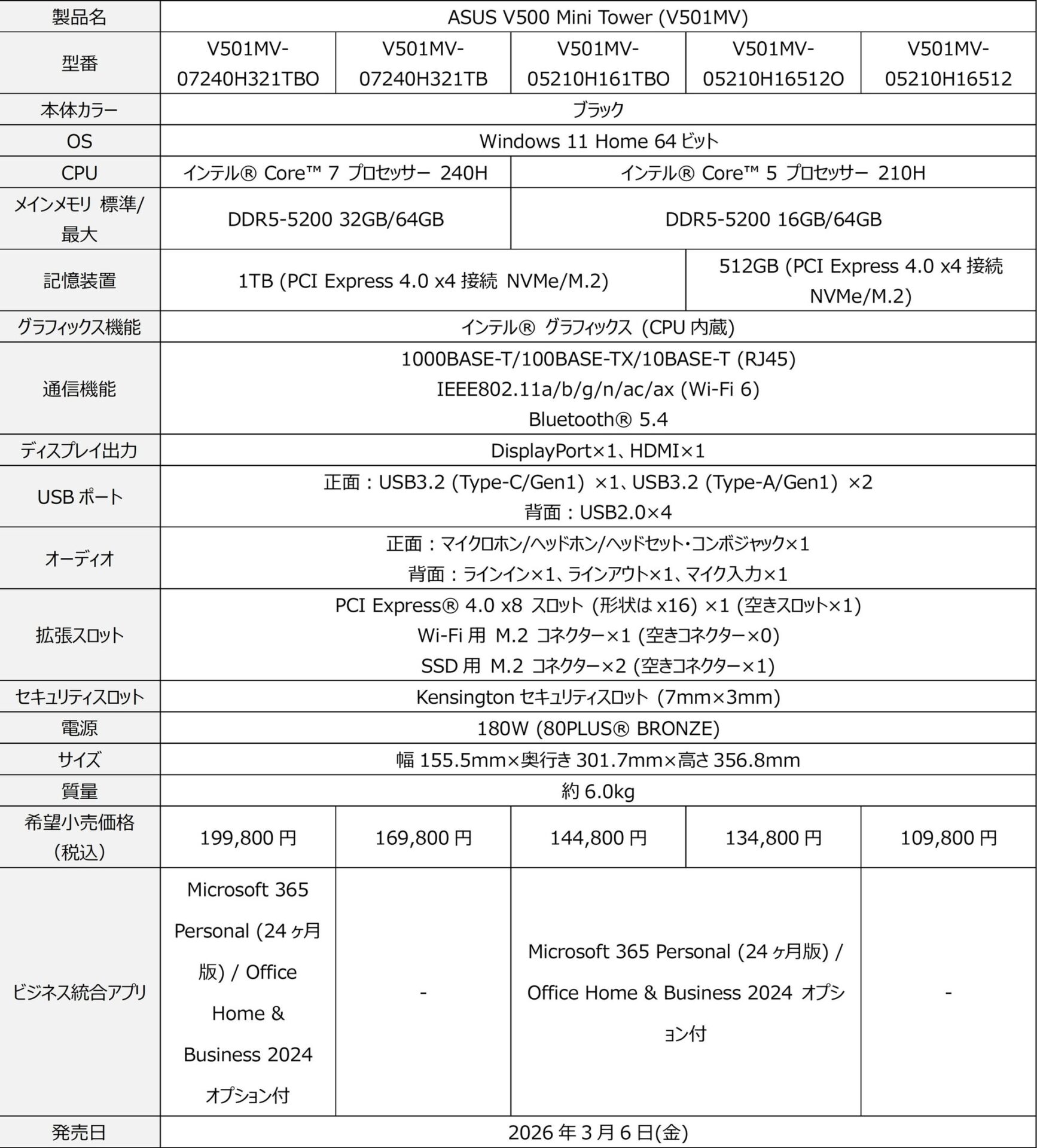 ASUS、インテリアに調和するデザインのデスクトップPC「V500 Mini Tower」および「V500 SFF」を発表 - 画像5