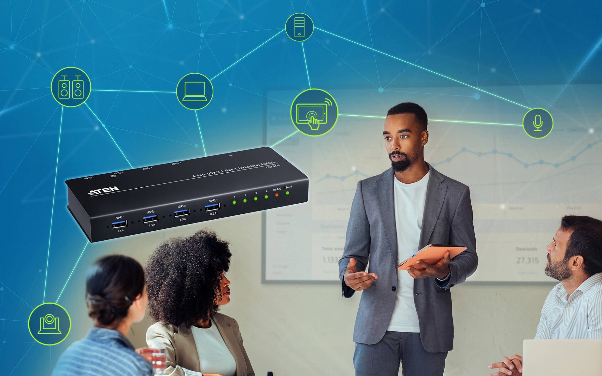 ATEN、USB機器共有ソリューション「US3344i」PR動画を公開 - 画像4