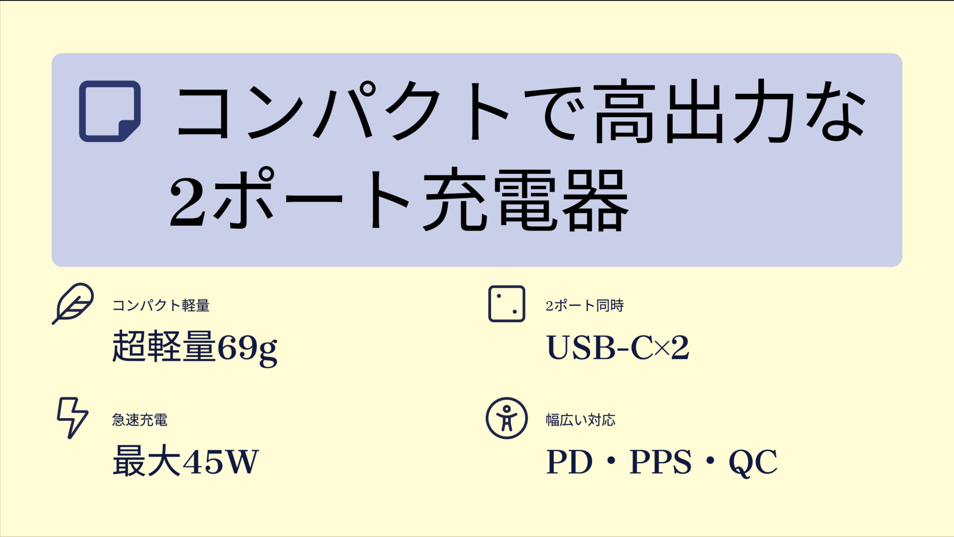 NovaPort DUOⅡ 45W2Cを評価！｜ポケットに収まる！頼れる二刀流充電器 のまとめスライド