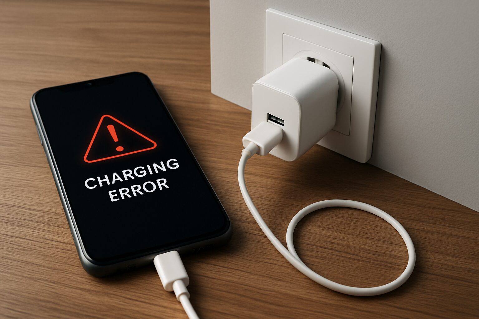 スマートフォンに充電エラーの警告が出ている