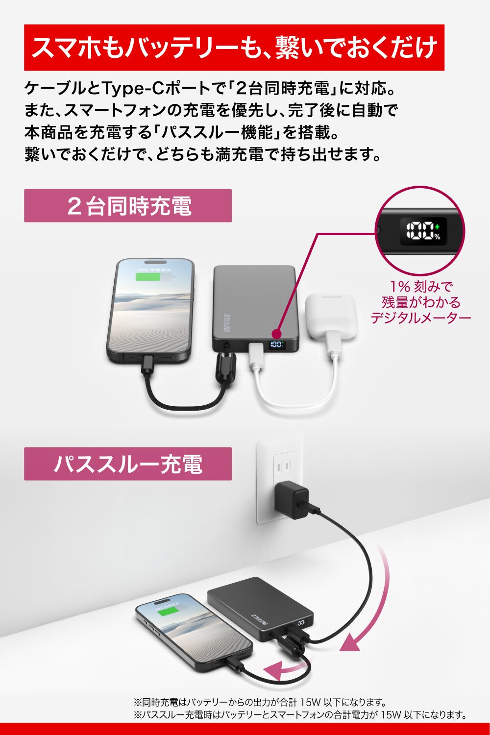 バッファロー、半固体電解質採用の薄型モバイルバッテリーを4月下旬発売 - 画像20