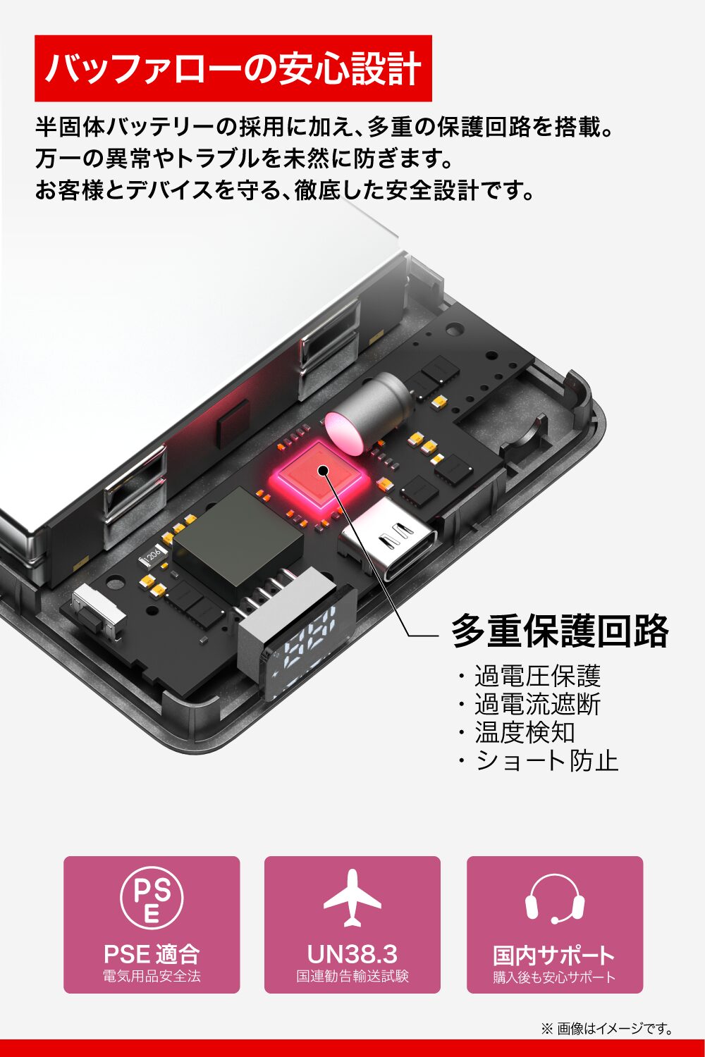 バッファロー、半固体電解質採用の薄型モバイルバッテリーを4月下旬発売 - 画像21