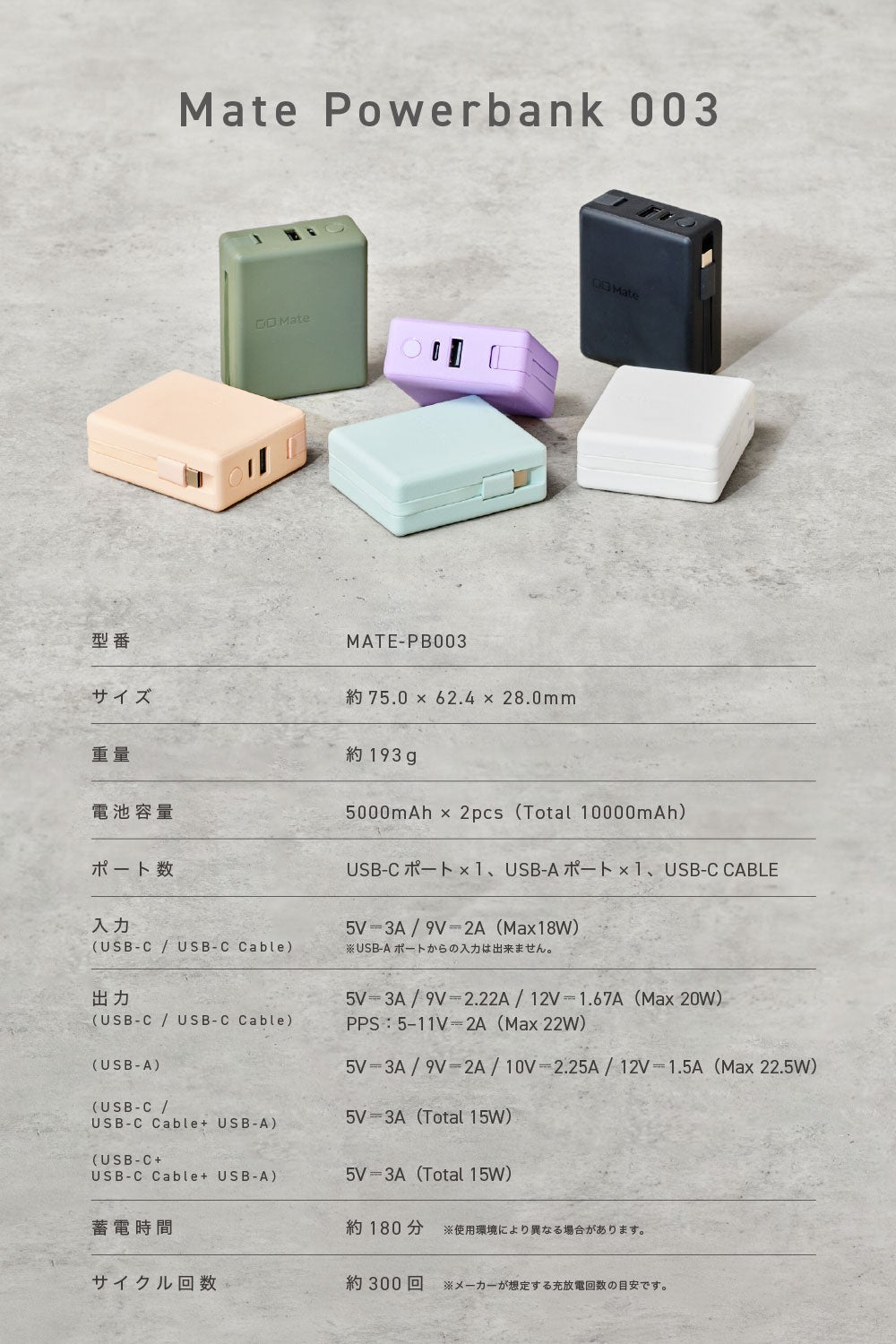 CIO、ケーブル内蔵の10000mAhモバイルバッテリー「CIO Mate Powerbank003」を発売｜ブランドが目指す「友達のような存在」
