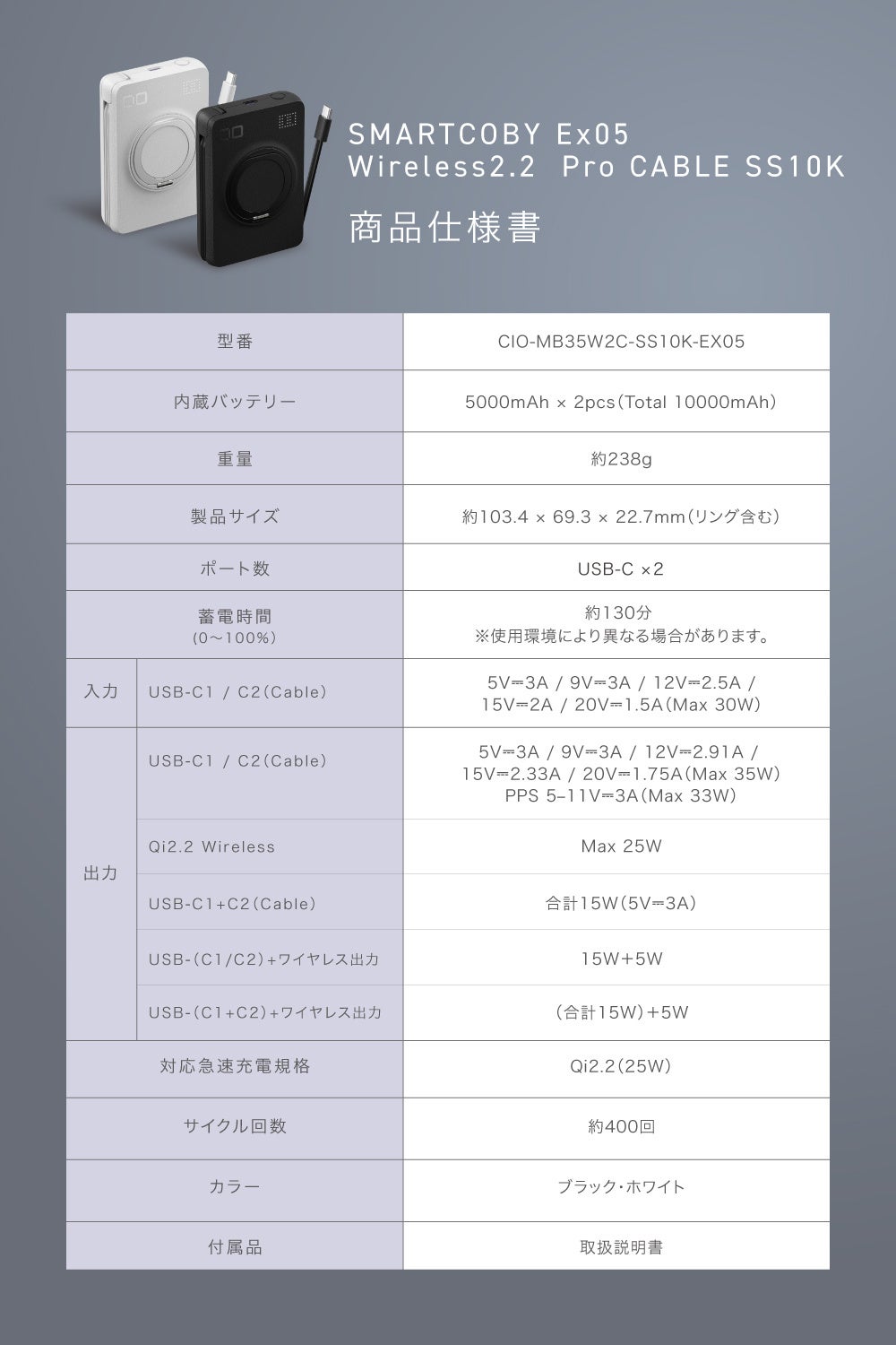 CIO、Qi2.2対応で最大25W充電が可能なモバイルバッテリーを発売|利便性を高めるスタンド機能と設計