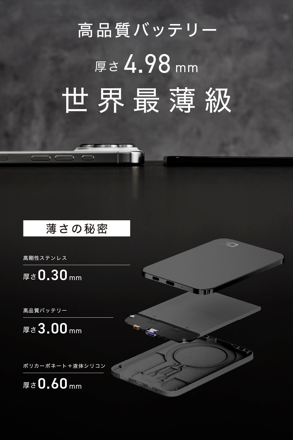 CIO、世界最薄クラスのモバイルバッテリー「SMARTCOBY ULTRA SLIM 3K」にブラックが登場 - 画像3
