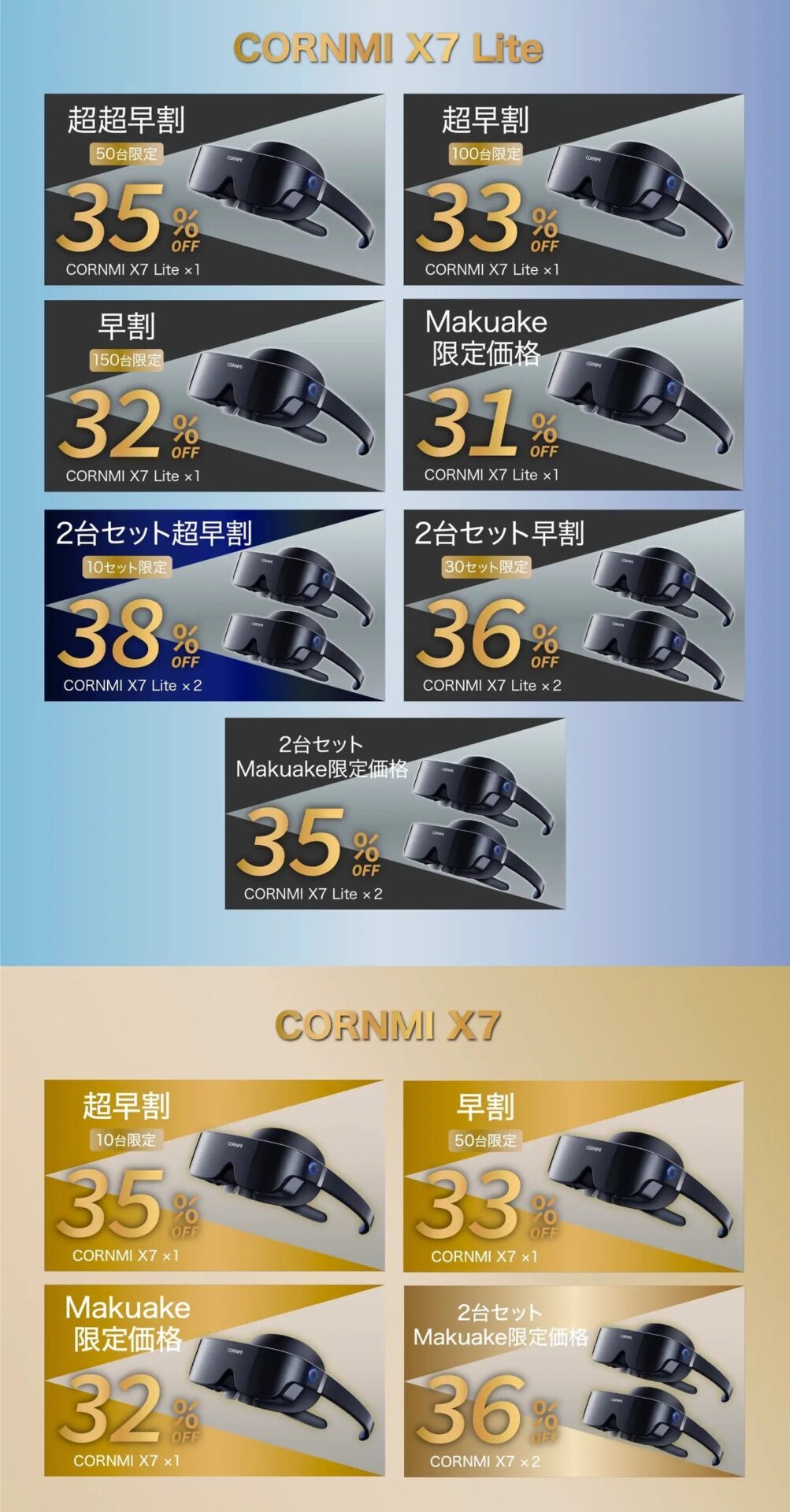 オスカージャパン、ヘッドマウントディスプレイ「CORNMI X7 Lite / X7」の先行販売を開始|実機展示と今後の展開