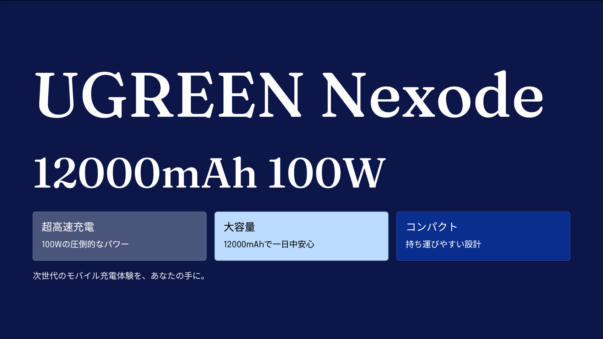 UGREEN Nexode モバイルバッテリー 12000mAh 100W のアイキャッチ画像