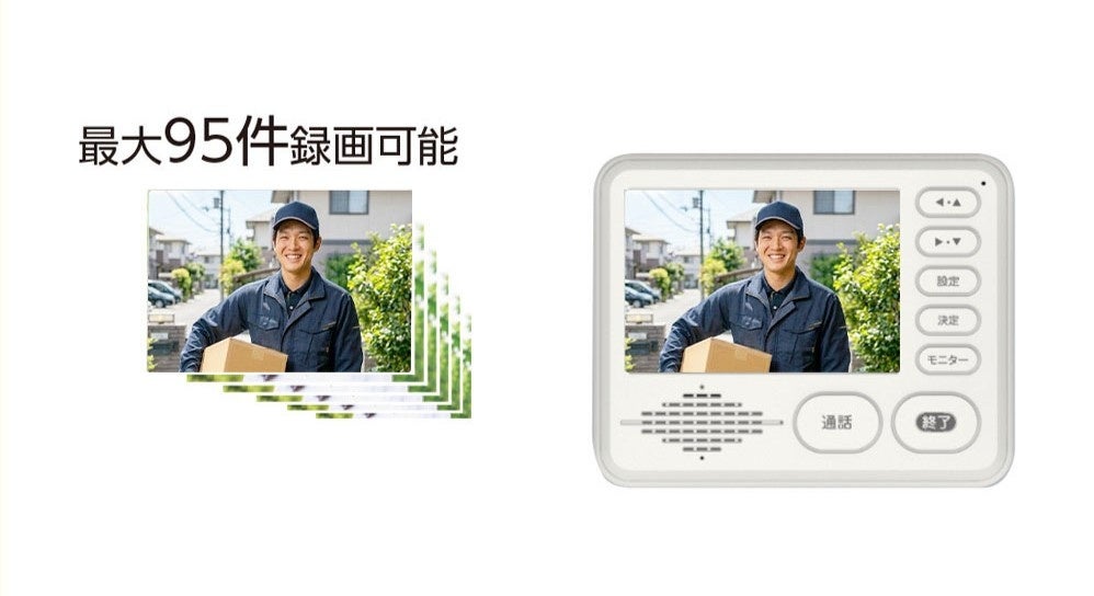 ドウシシャ、工事不要の「カンタン取り付けワイヤレステレビドアホン」を発売 - 画像4