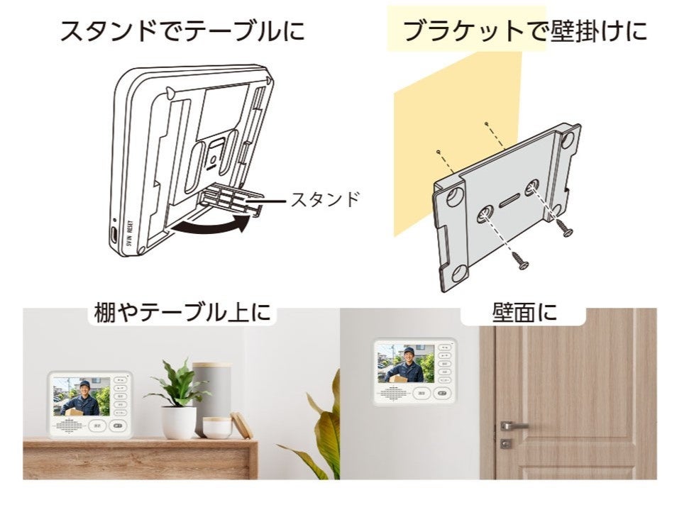ドウシシャ、工事不要の「カンタン取り付けワイヤレステレビドアホン」を発売 - 画像5