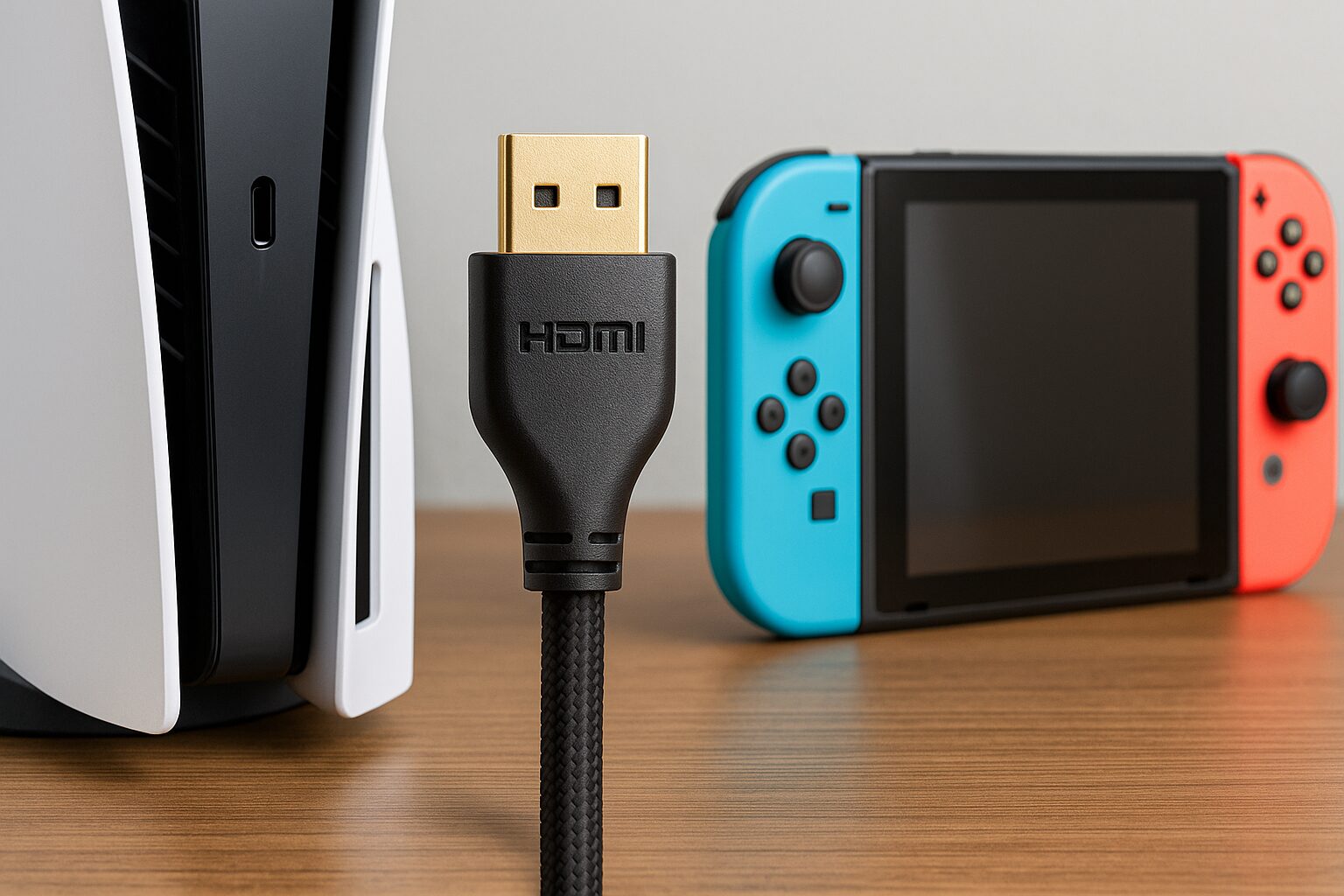 HDMIケーブル 白いゲーム機 青と赤のゲーム機