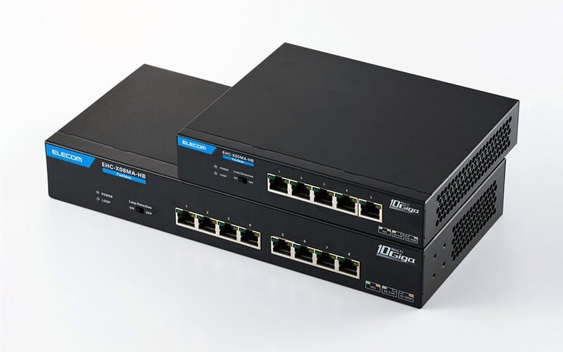 エレコム、ファンレス設計の10Gマルチギガ対応スイッチ2モデルを発売｜全ポート10Gbps対応のマルチギガスイッチが登場