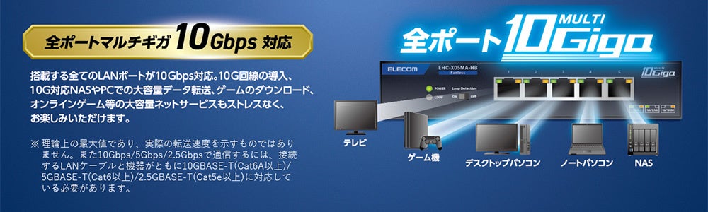 エレコム、ファンレス設計の10Gマルチギガ対応スイッチ2モデルを発売｜静音性と設置性に優れたファンレス＆メタル筐体