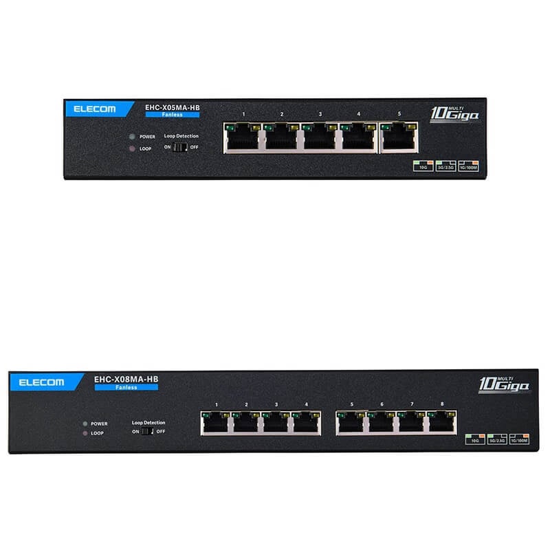 エレコム、ファンレス設計の10Gマルチギガ対応スイッチ2モデルを発売|主な製品仕様とラインアップ