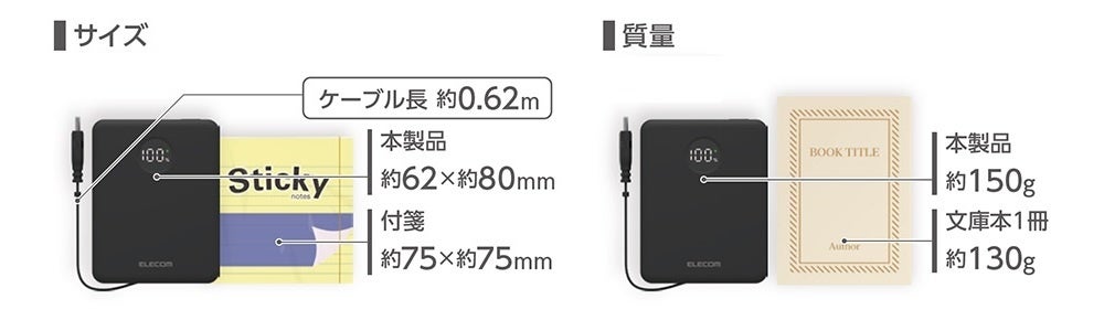 エレコム、巻き取り式ケーブル内蔵の5,000mAhモバイルバッテリーを発売｜主な仕様とラインナップ