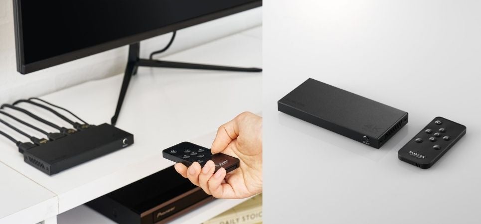 エレコム、4台の機器を切り替え可能な4K対応HDMI切替器を発売 - 画像1