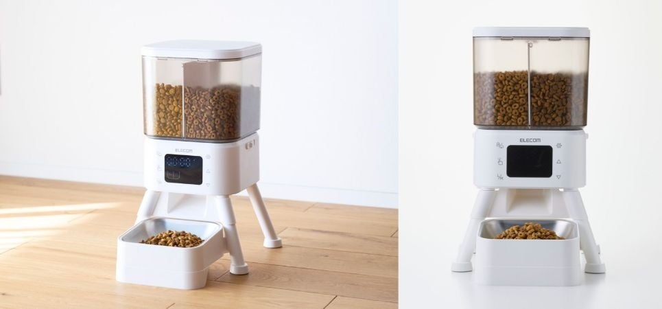 エレコム、2種類のフードを管理できるタイマー式自動給餌器を新発売 - 画像1