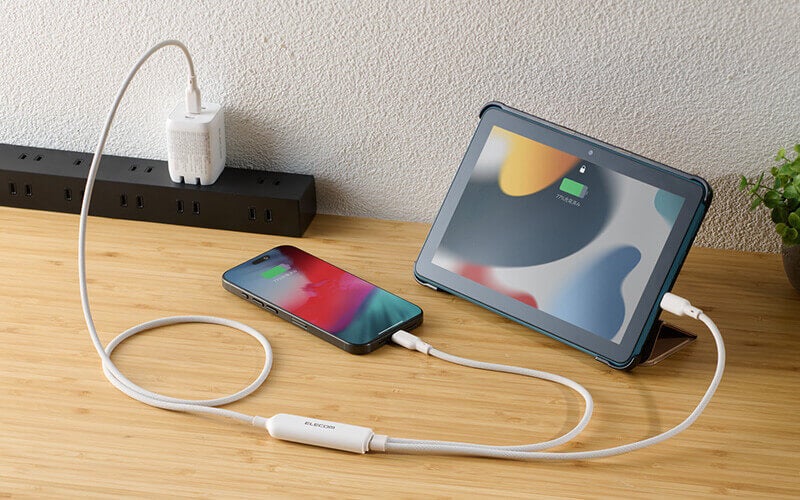 エレコム、1本で2台充電可能なUSB Type-C 2Wayケーブルを新発売 - 画像2