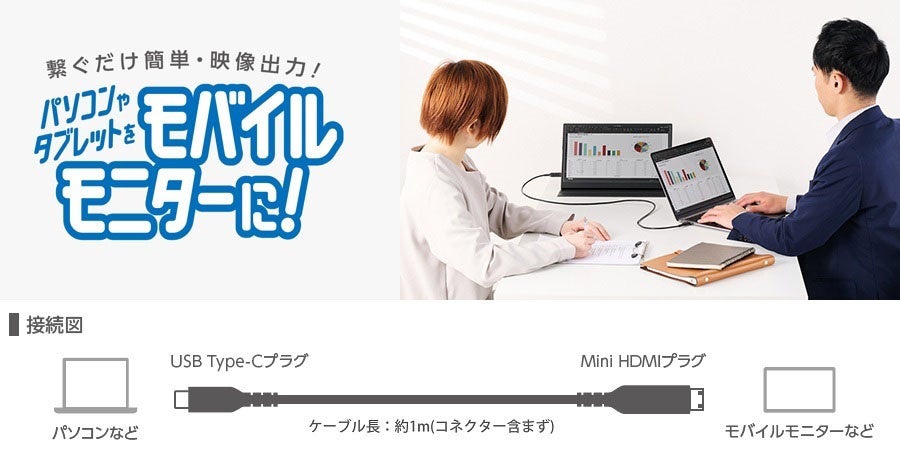 エレコム、4K出力対応のUSB Type-C to Mini HDMI変換ケーブルを発売 - 画像2