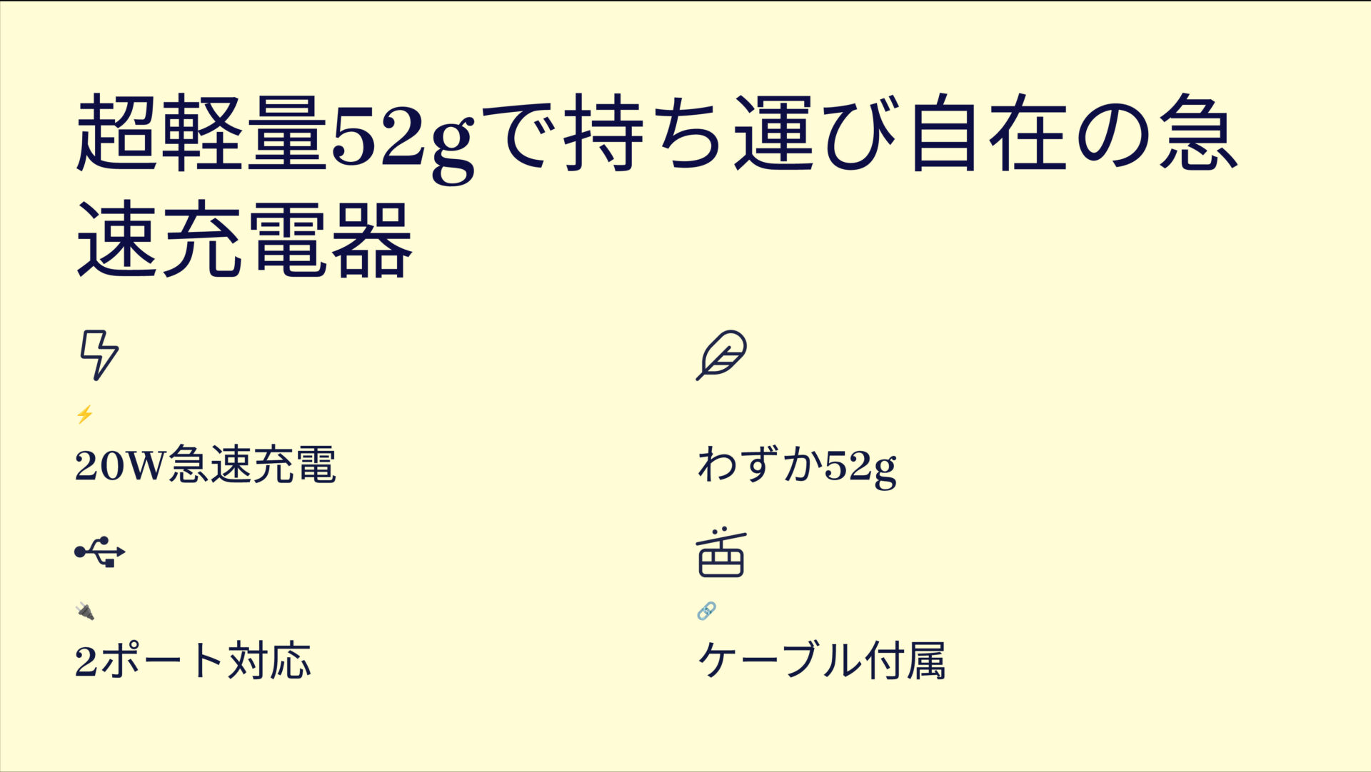 Anker Charger (20W, 2-Port) with USB-C & USB-C ケーブルを評価!|ポケットに収まる超軽量!2ポートで賢く急速チャージ。 のまとめスライド