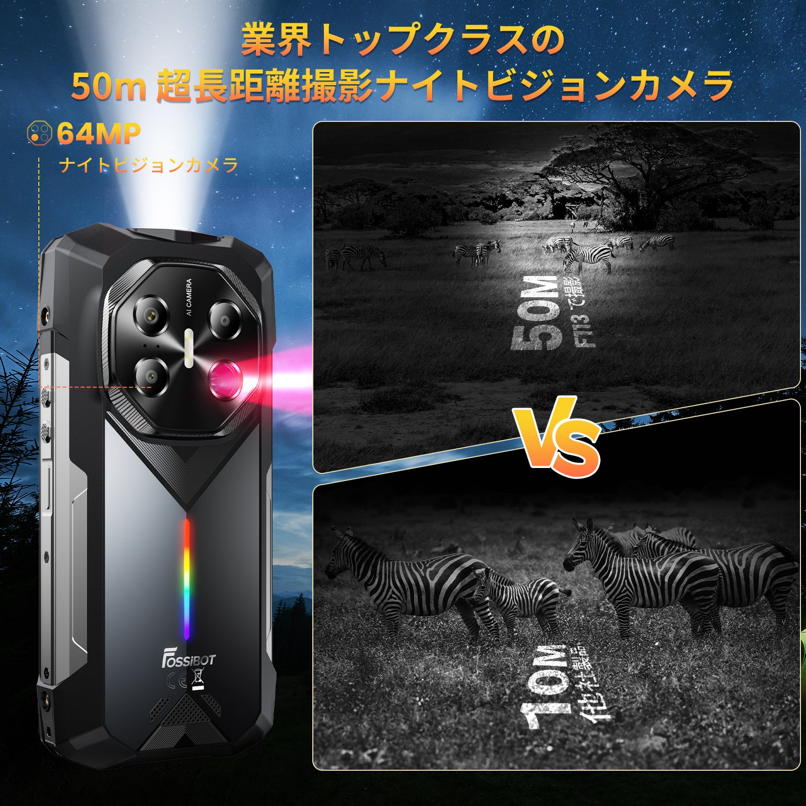 FOSSiBOT F113 5Gスマホ新発売!50m超長距離ナイトビジョン搭載 - 画像3