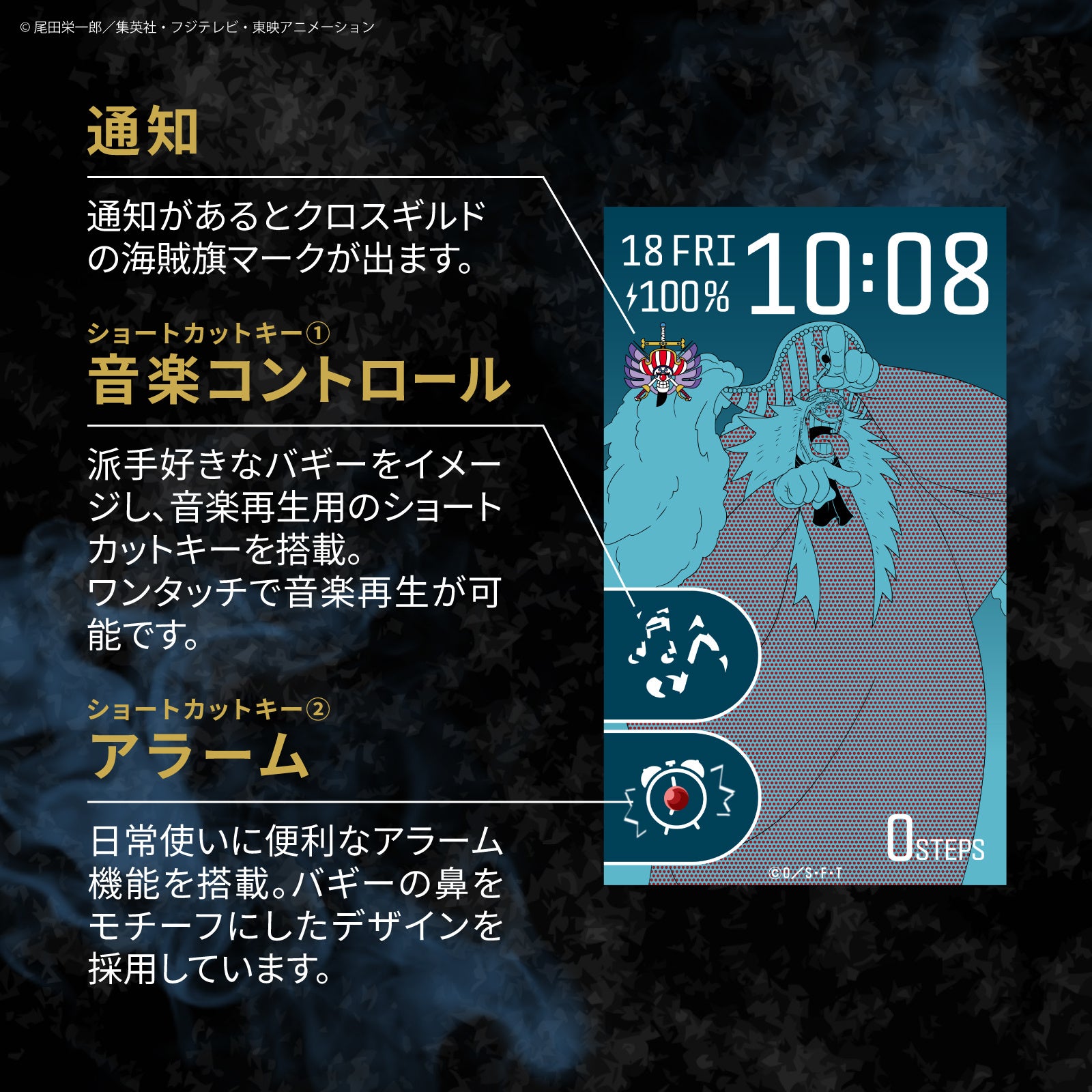 GARRACK、TVアニメ『ONE PIECE』四皇モデルのスマートウォッチを発表 - 画像4