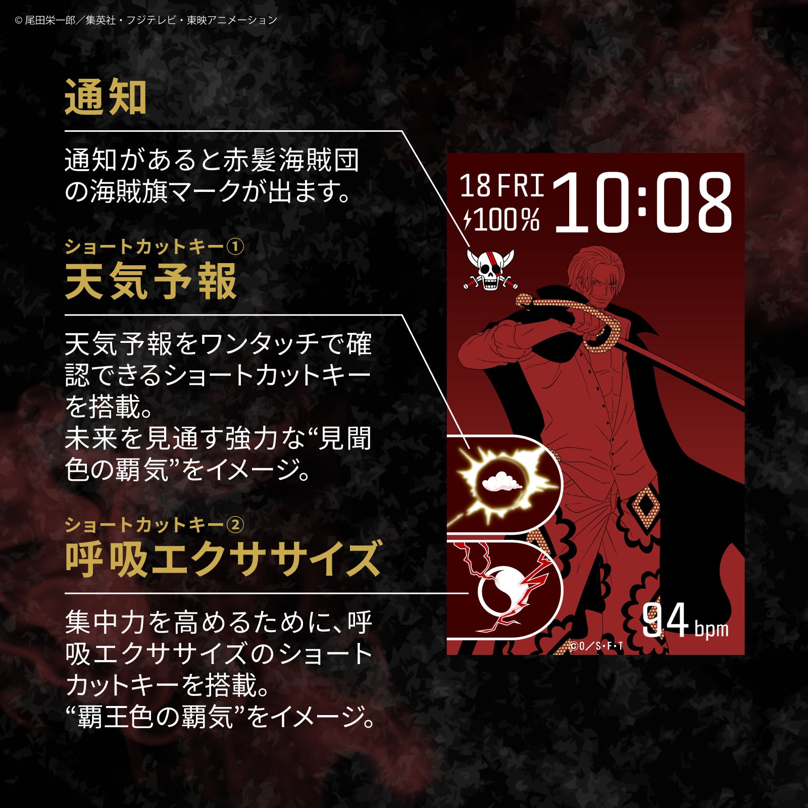 GARRACK、TVアニメ『ONE PIECE』四皇モデルのスマートウォッチを発表 - 画像7