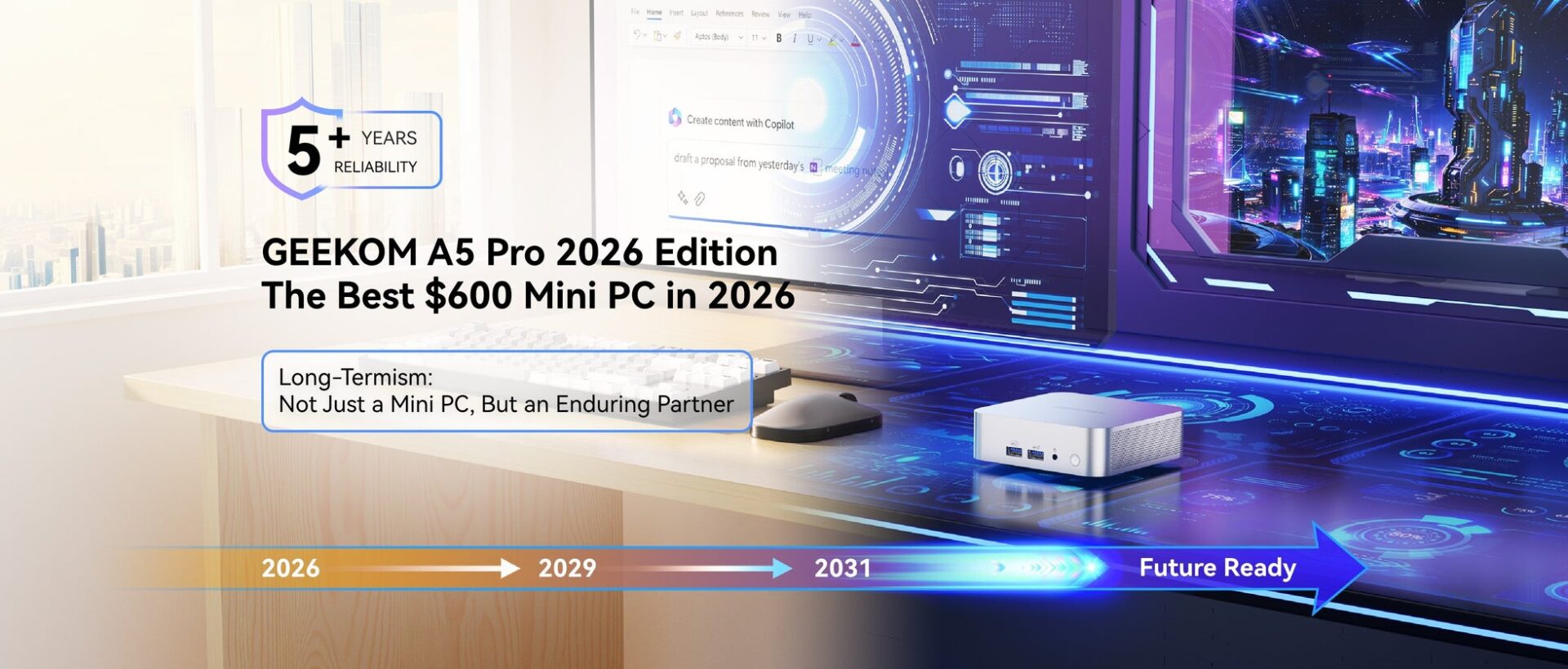 GEEKOM、A5 Pro 2026 Editionを発表 600ドルクラス最高峰のミニPC - 画像1