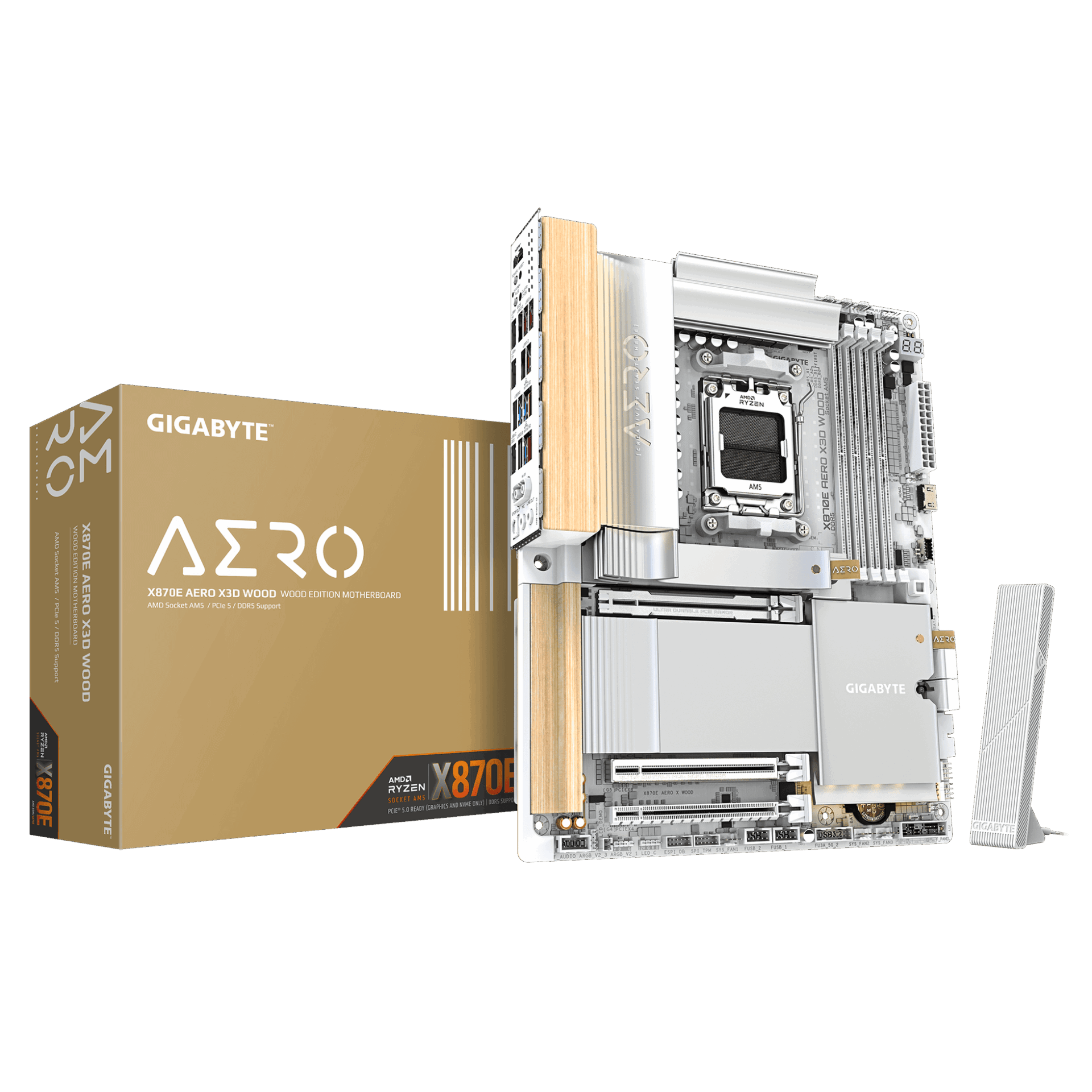 GIGABYTE、木目調ATXマザーボード「X870E AERO X3D WOOD」を発売 - 画像1