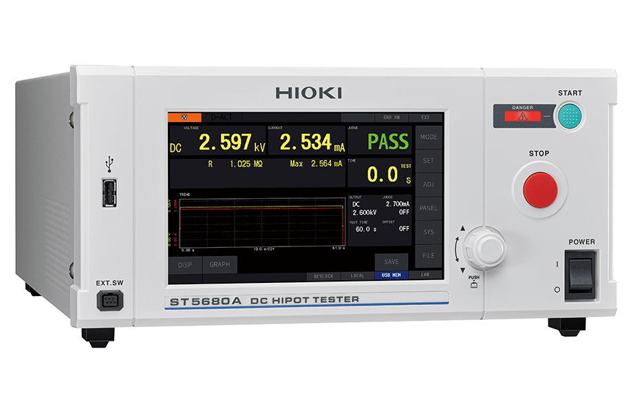 HIOKI、EVバッテリー検査向け「DC耐電圧絶縁抵抗試験器 ST5680A」を発売 - 画像1