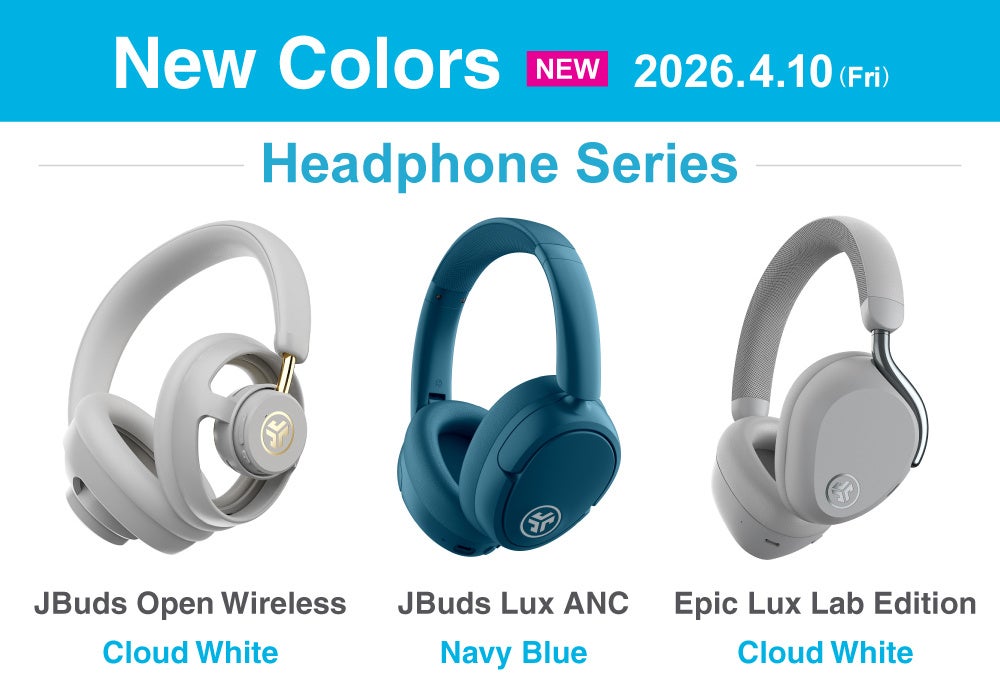 JLab、ワイヤレスヘッドホン3製品に新色「Navy Blue」と「Cloud White」を追加 - 画像1