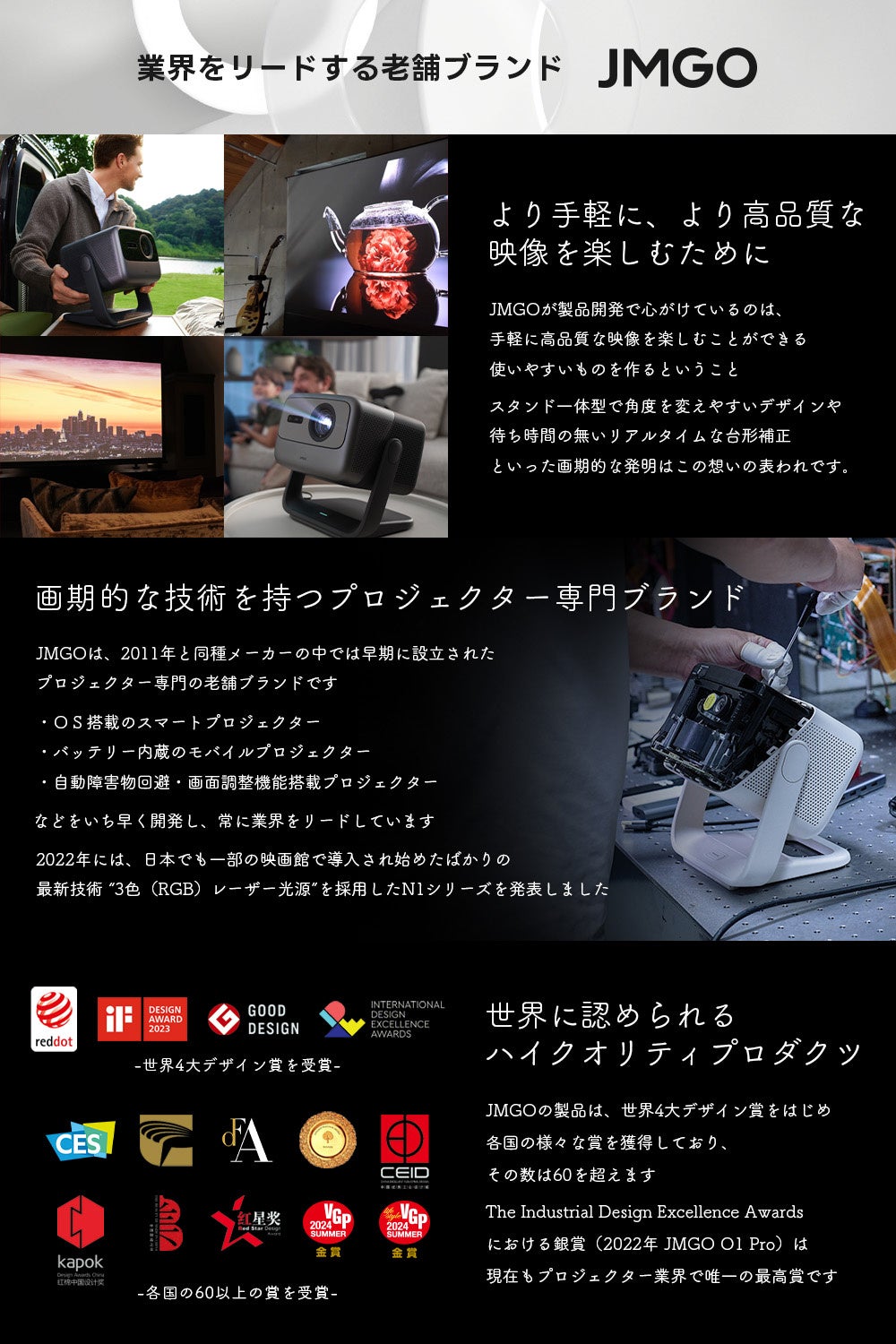 JMGO、VGP 2026 SUMMERで総合金賞など計18賞を受賞|AIによる自動画面調整機能の搭載