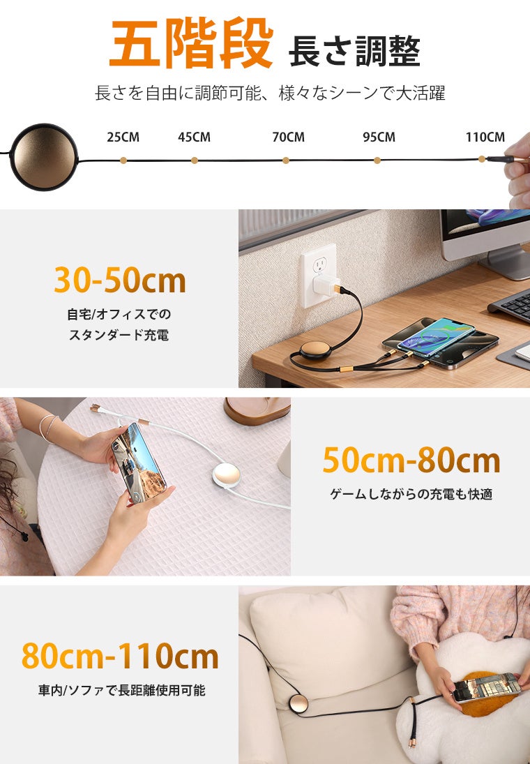 L&Lライブリーライフ、6in1対応・最大100W急速充電の巻き取り式ケーブルを発売 - 画像7
