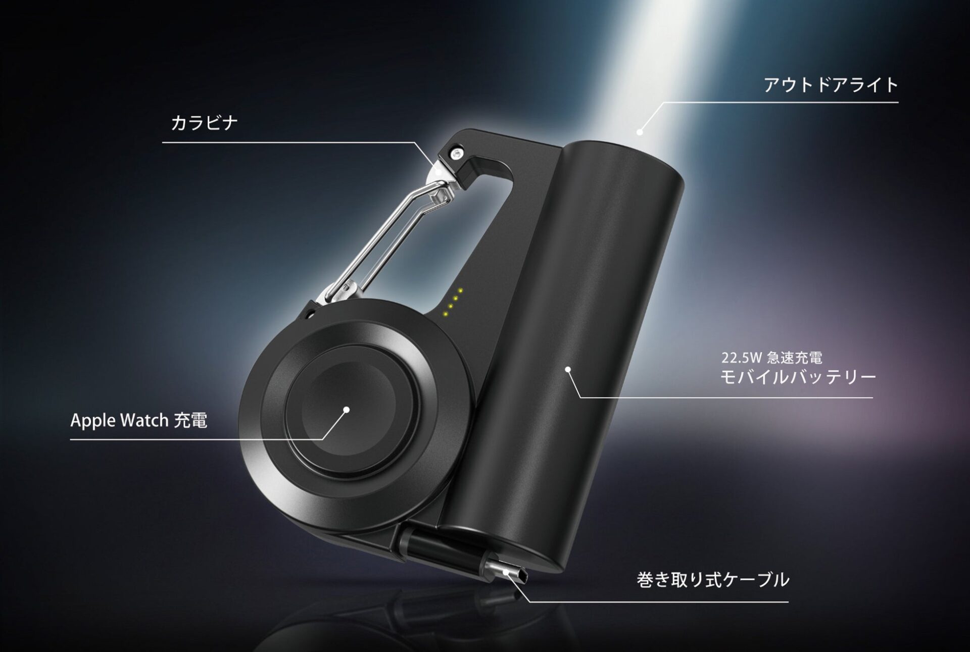 シンシア、カラビナ一体型の5-in-1モバイルバッテリーを発表 - 画像3