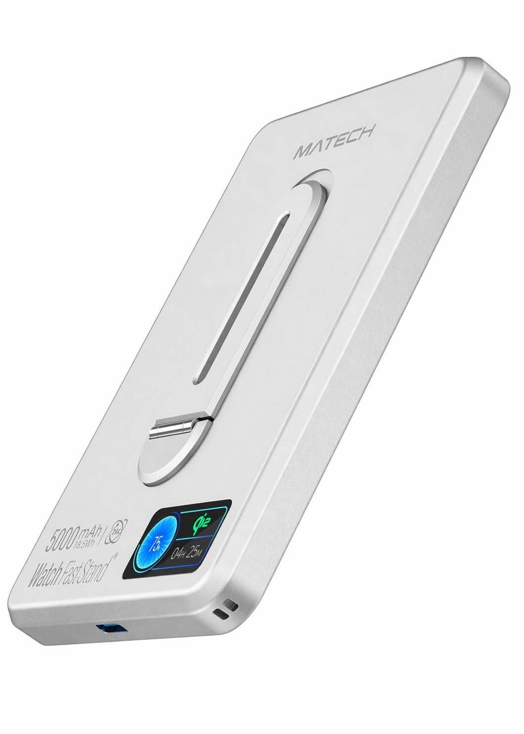 MATECH、Qi2対応で薄さ8.2mmのモバイルバッテリーを発売|次世代の半固体電池とQi2に対応した新モデル
