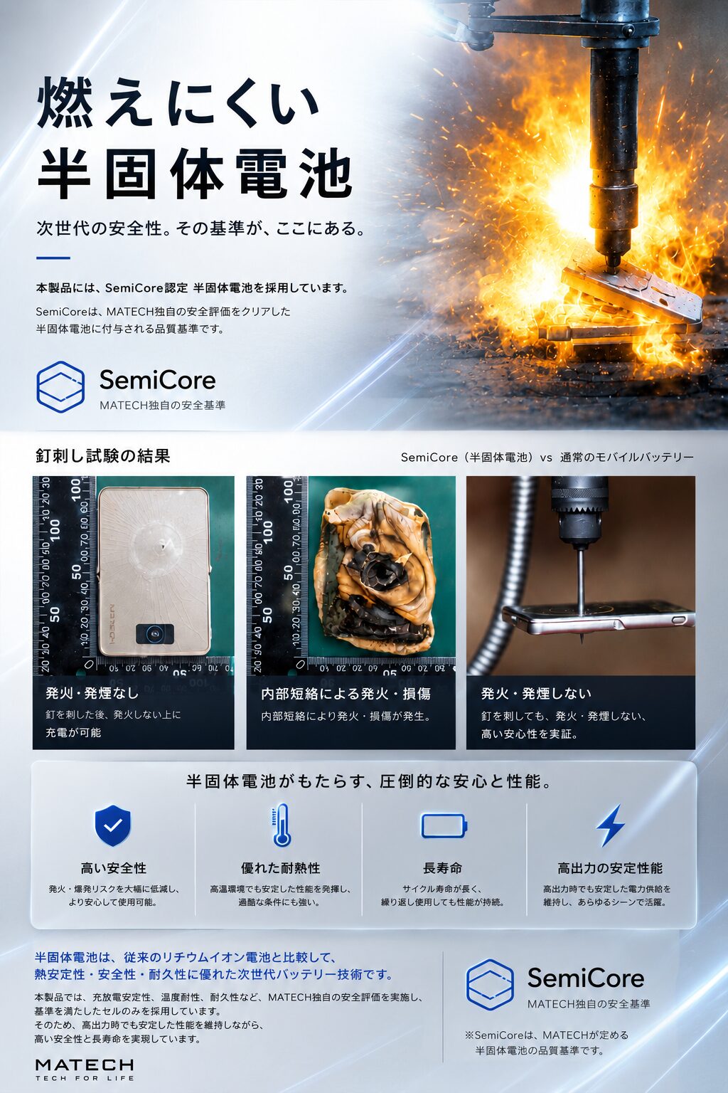MATECH、半固体電池採用のApple Watch対応モバイルバッテリーを発売|Qi2対応とApple Watch充電への対応
