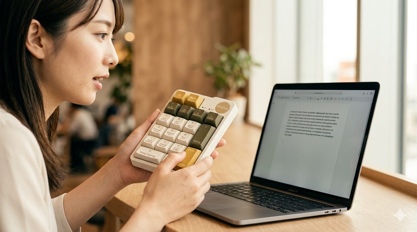 買い切り型AIキーボード「MiMouse」がMakuakeに登場｜17のAIキーで作業を効率化