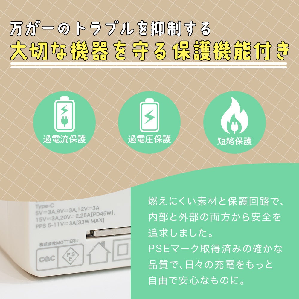 MOTTERU、PD対応の小型USB充電器2機種を発売 - 画像17