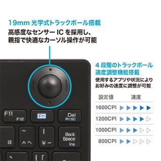 ナカバヤシ、PC操作を1台で完結する無線トラックボールキーボードを新発売 - 画像6