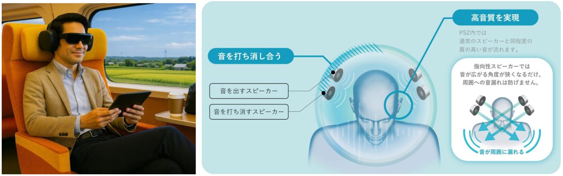 NTTソノリティ、山形新幹線で音響技術「PSZ」の実証実験を実施 - 画像1
