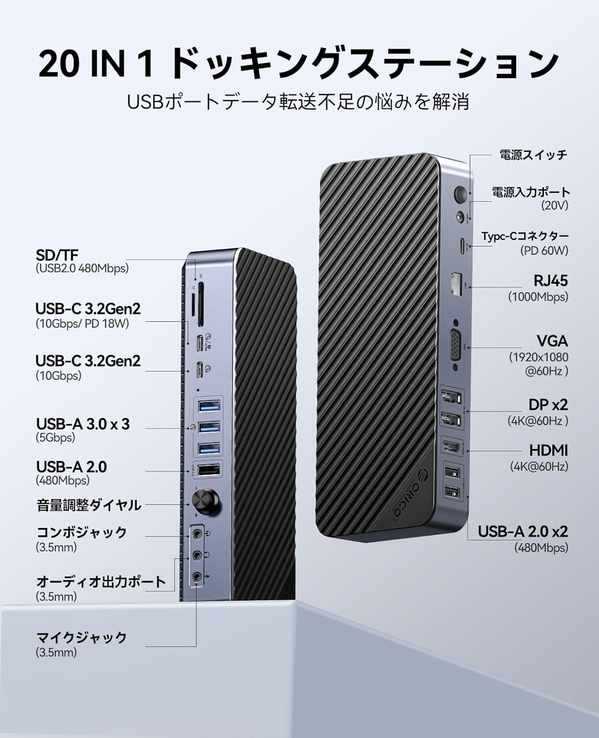 ORICO、最大4画面出力対応の20-in-1ドッキングステーションを発表 - 画像2