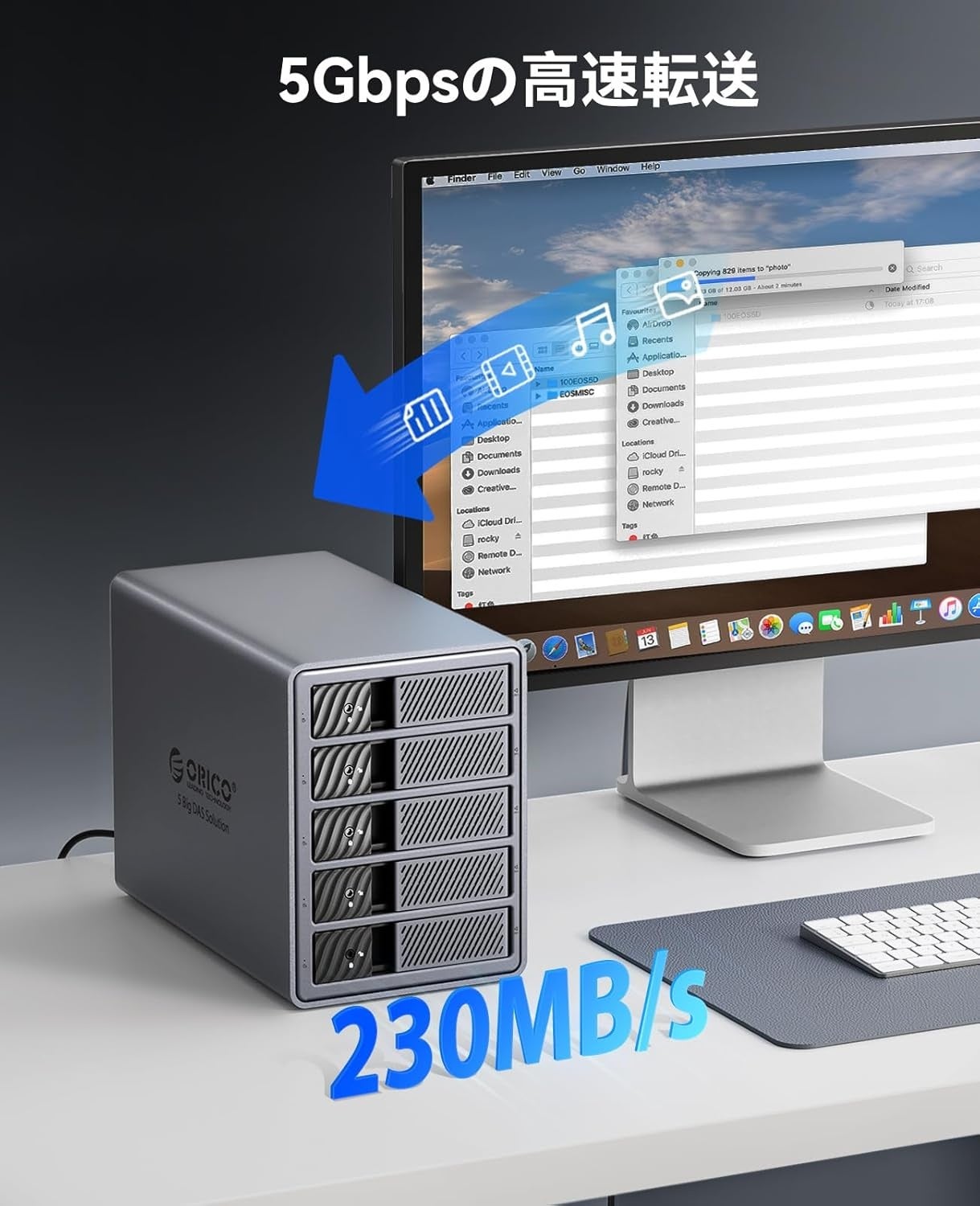 ORICO、最大110TB対応の5ベイ3.5インチHDDケースを発表 - 画像4