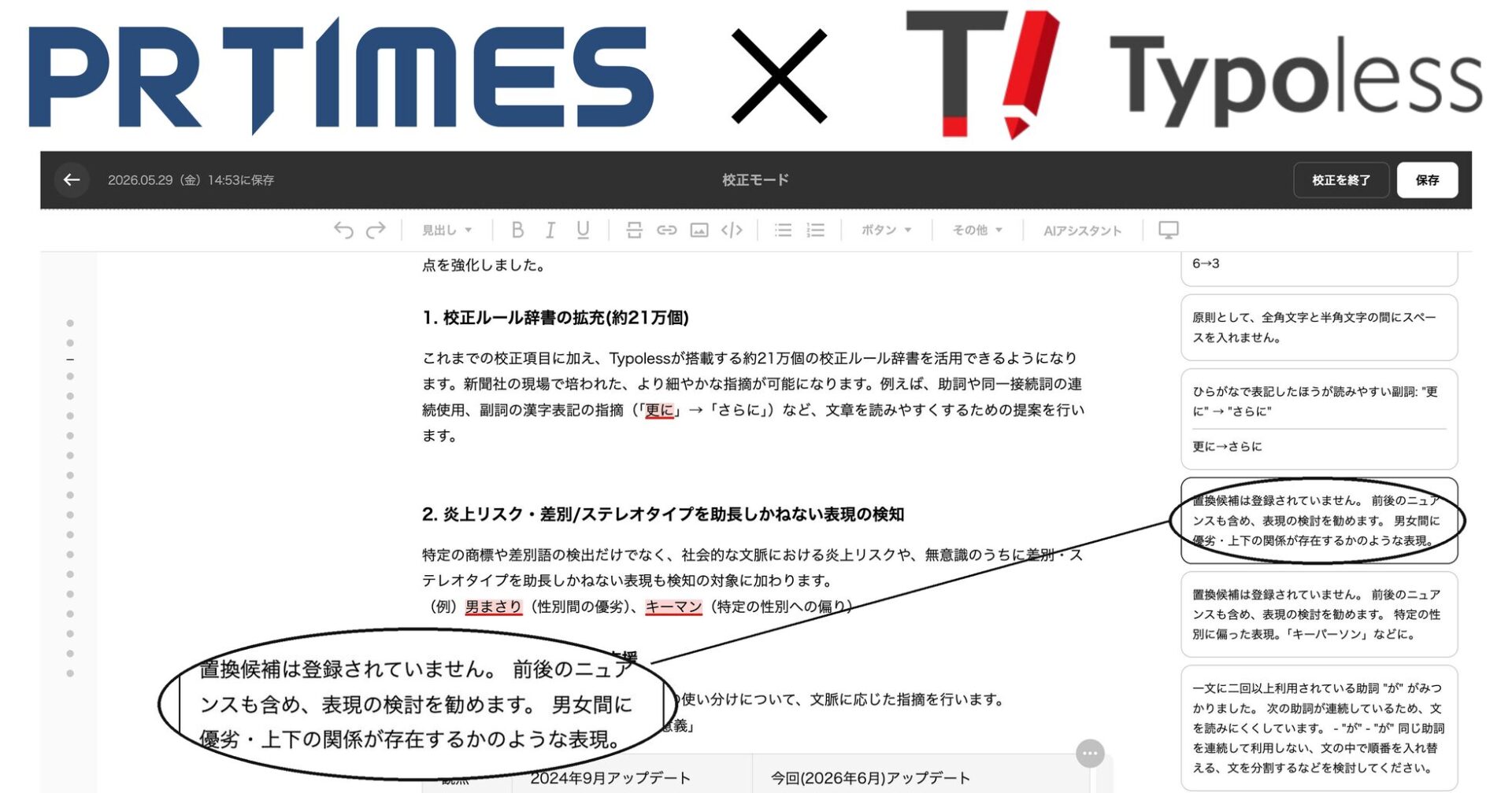PR TIMES、朝日新聞社の校正AI「Typoless」を導入 - 画像2