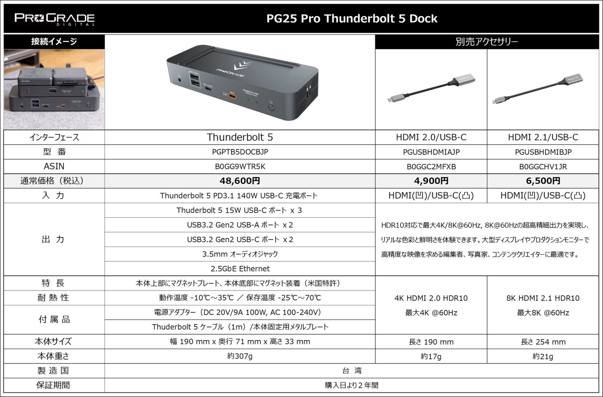 プログレードデジタル、Thunderbolt 5対応ドッキングステーション「PG25 Pro」を発売|設置の自由度と同時発売のアダプター