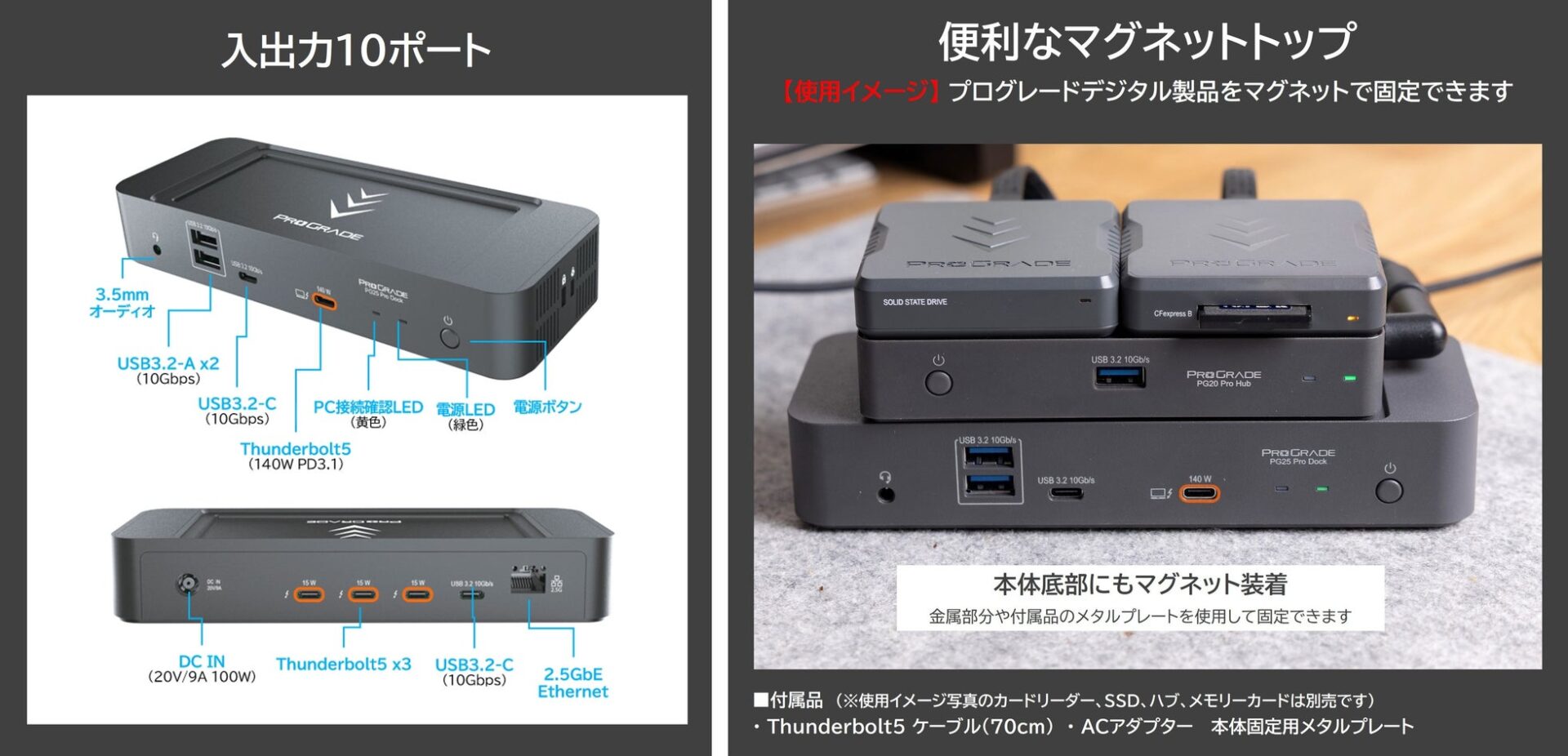 プログレードデジタル、Thunderbolt 5対応ドッキングステーション「PG25 Pro」を発売｜設置の自由度と同時発売のアダプター